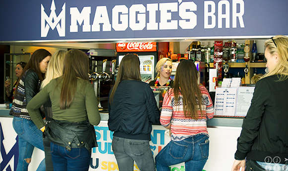 Students queuing up to order at Maggie's Bar, the  student union bar and cafe